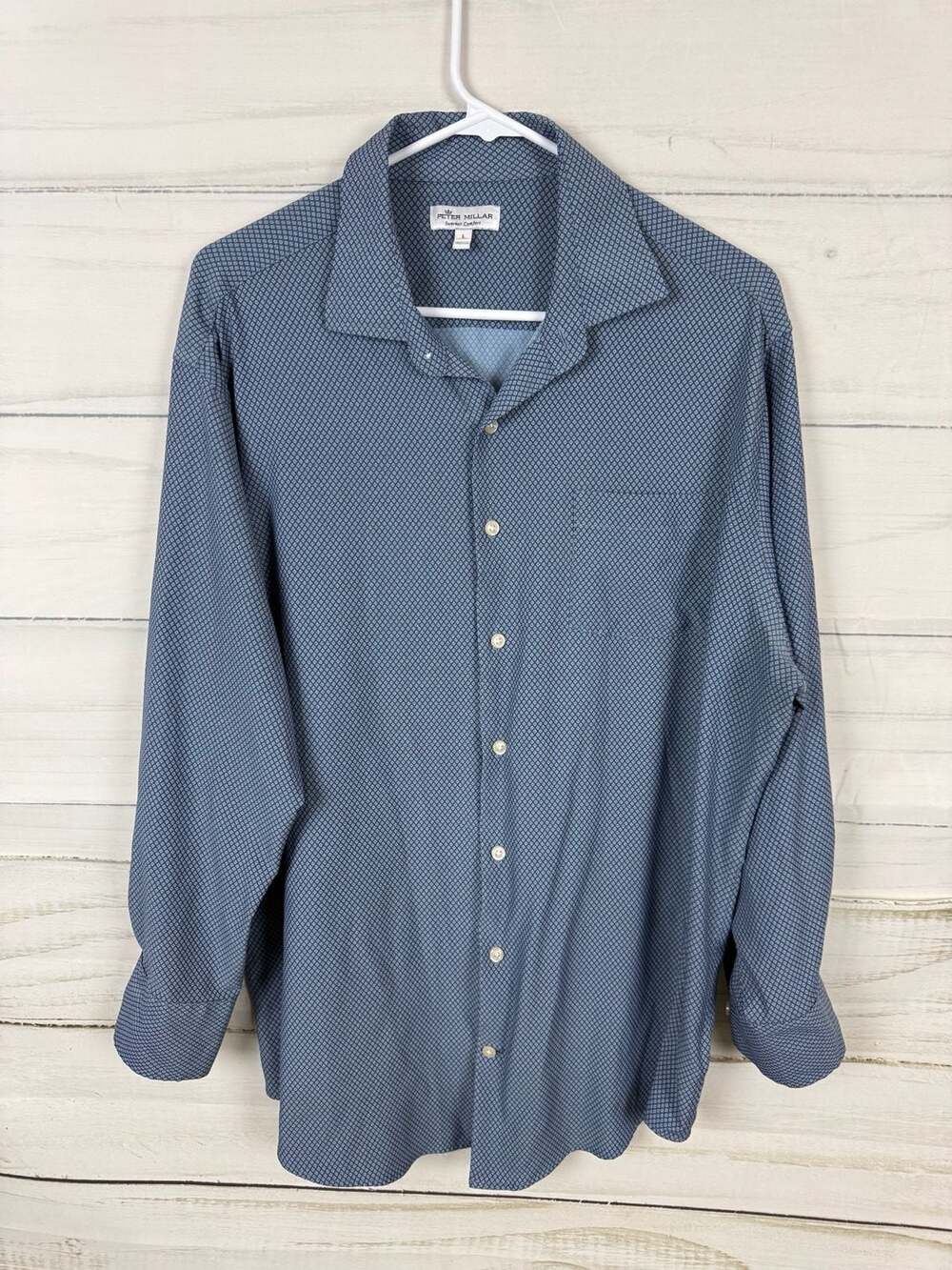 Peter Millar Summer Comfort Men's Long Sleeve Button Down Geometric Print